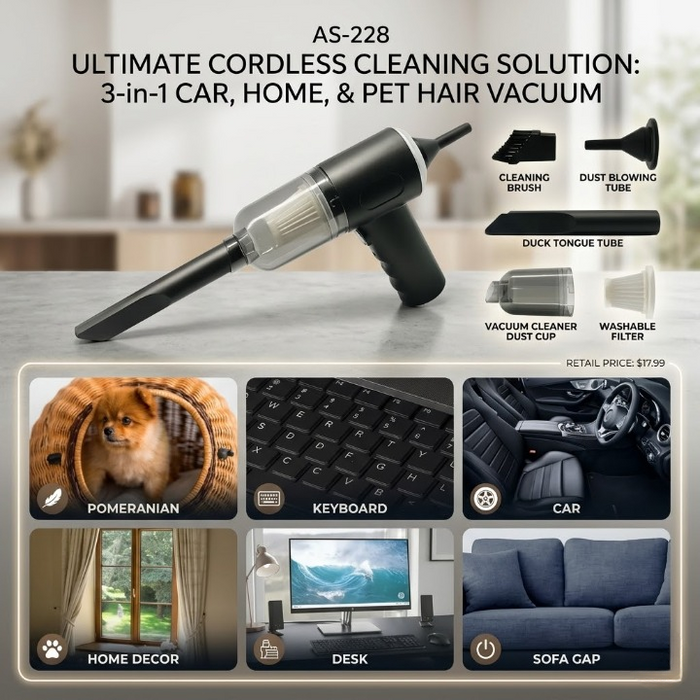 3-in-1 Pro Car & Home Vacuum