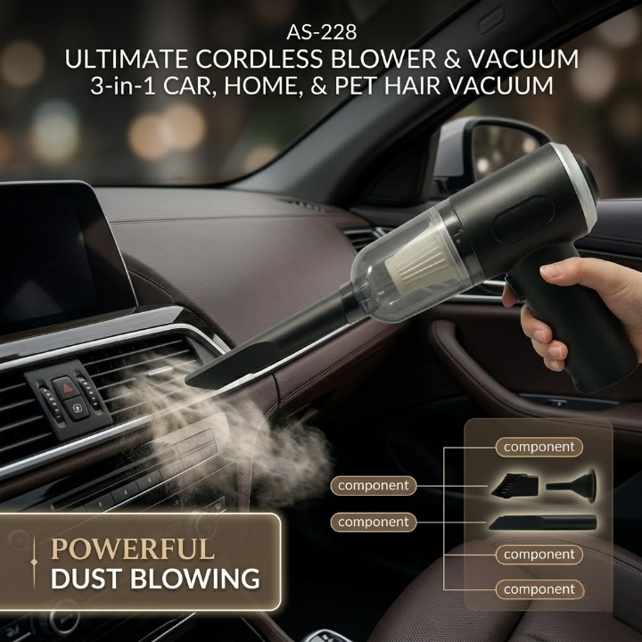 3-in-1 Pro Car & Home Vacuum