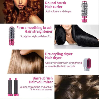5 in 1 Electric Hair Dryer Brush Kit | Blow Dryer, Straightener, Curler & Volumizer Styling Tool