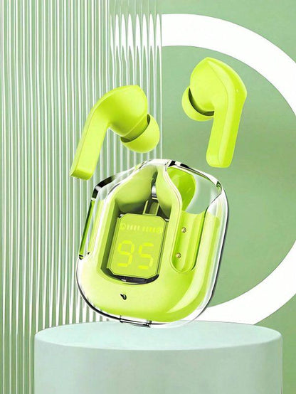 Air31 earbuds With SILICON POUCH wireless crystal Transparent and Bluetooth Air 31Type C