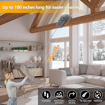 Extendable Microfiber Duster Long Reach Ceiling & Window Cleaner