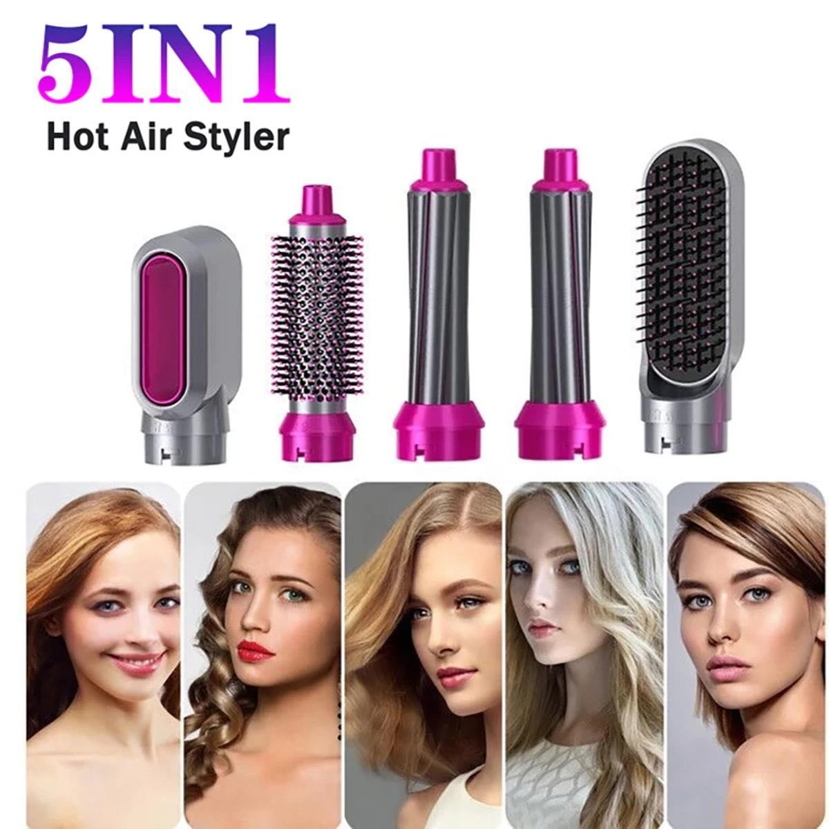 5 in 1 Electric Hair Dryer Brush Kit | Blow Dryer, Straightener, Curler & Volumizer Styling Tool