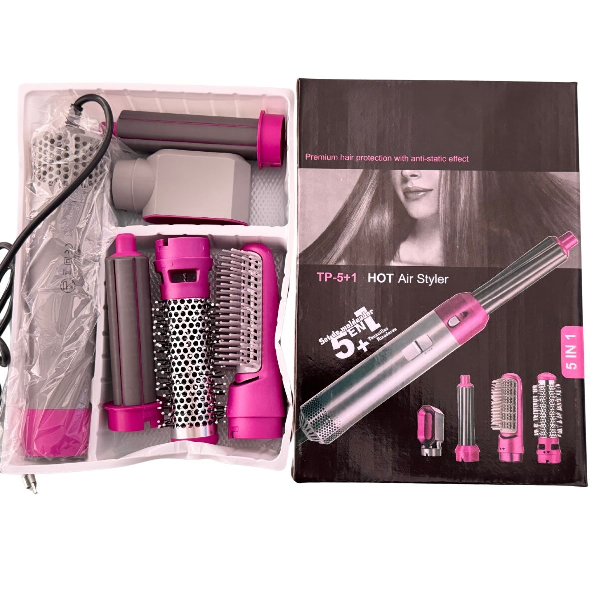 5 in 1 Electric Hair Dryer Brush Kit | Blow Dryer, Straightener, Curler & Volumizer Styling Tool